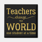 先生感動的金ゴールドタイポグラフィスクリプト引用文 マグネット (正面)