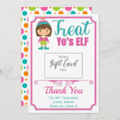 先生感謝あなたのELFギフトカードホルダーを扱う (正面/裏面)