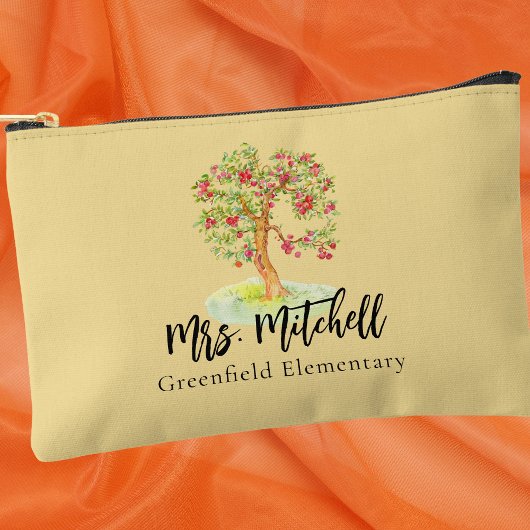 先生感謝ありがとうおモダンうお水色 アクセサリーポーチ