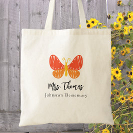 先生感謝ありがとう先生蝶 トートバッグ