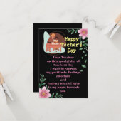 先生感謝していあいさつきカードに送信 カード (正面/裏面インサイチュ)