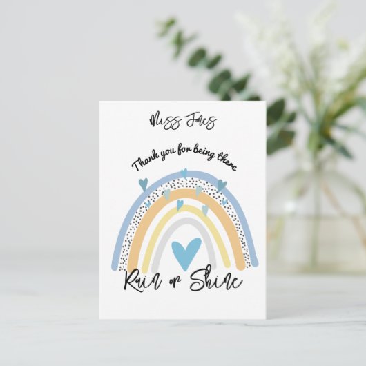 先生感謝していあなた虹のクラスのギフト退職 ポストカード (スタンド正面)