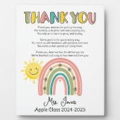 先生感謝していあなた虹の詩の年末 フォトプラーク (正面)