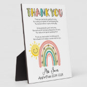 先生感謝していあなた虹の詩の年末 フォトプラーク (側面)