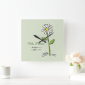 、先生感謝していしていますの宗教花個人化して下さい スクエア壁時計 (ホーム)