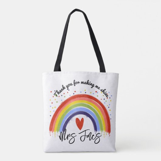 先生感謝していは私を虹の退職者にしてくれた トートバッグ (裏面)