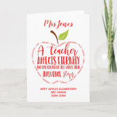 先生感謝していは退職ワードアートapple カード (正面)