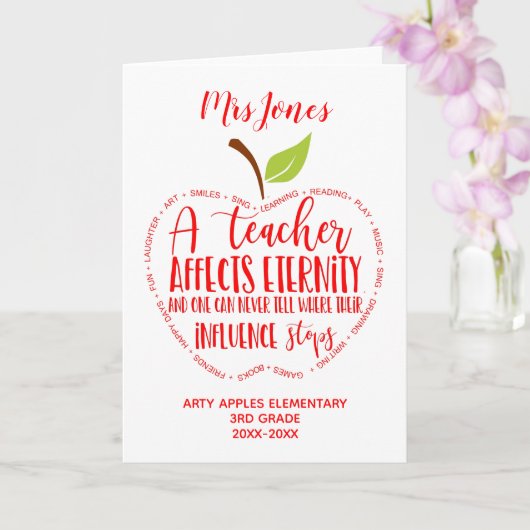 先生感謝していは退職ワードアートapple カード (蘭)