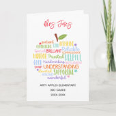 先生感謝していは退職ワードアートapple カード (正面)