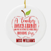 先生感謝していは退職ワードアートapple セラミックオーナメント (裏面)