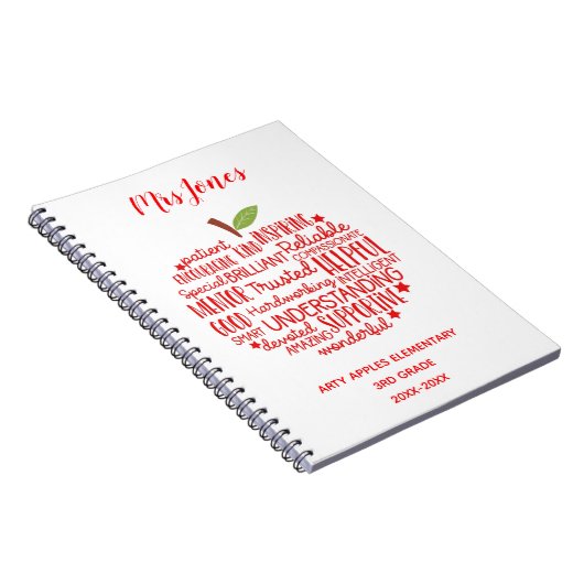 先生感謝していは退職ワードアートapple ノートブック (右側)