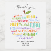 先生感謝していは退職ワードアートapple ワインラベル (シングルラベル)