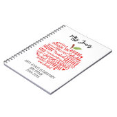 先生感謝していは退職ワードアートapple notebo ノートブック (左側)