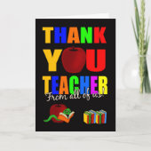 先生感謝していは、私たち全員からのグリーティングカード サンキューカード (正面)