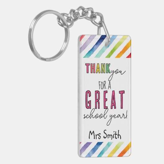 先生感謝していギフト素晴らし学校年 キーホルダー (正面左)
