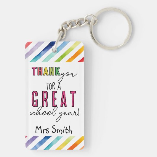 先生感謝していギフト素晴らし学校年 キーホルダー (裏面)