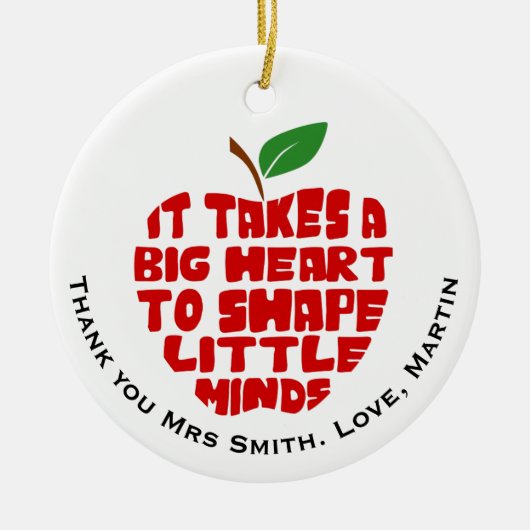 先生感謝していユーアップル円オーナメント セラミックオーナメント (正面)