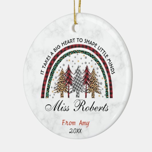 先生感謝していユークリスマスレインボーツリー セラミックオーナメント (左)