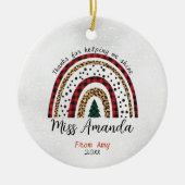 先生感謝していユークリスマスレインボー セラミックオーナメント (正面)