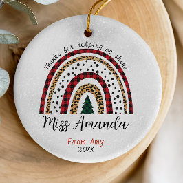 先生感謝していユークリスマスレインボー セラミックオーナメント