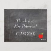 先生感謝してい名白タイポグラフィblackboard ポストカード (裏面)