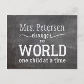 先生感謝してい名白タイポグラフィblackboard ポストカード (正面)