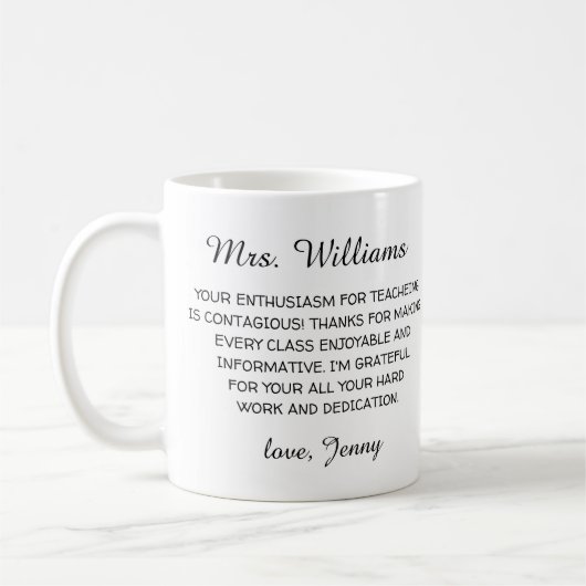 先生感謝してい評価ミニマモダンリスト コーヒーマグカップ (左)