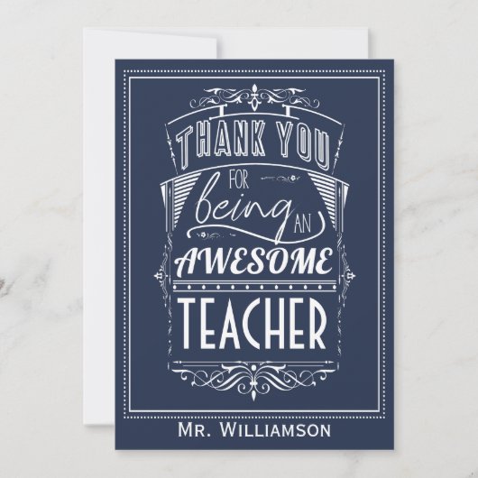 先生感謝の日サンキューフラット カード (正面)