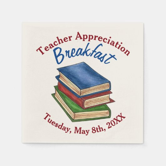 先生感謝の朝食リタイアメントパーティー スタンダードカクテルナプキン (正面)