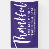 先生感謝の気持ちを表す紫色のカスタマイズ可能 横断幕 (縦)