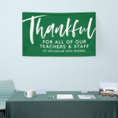 先生感謝の言葉の緑のバナー 横断幕 (トレードショー)