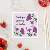 先生感謝の食事パープルフローラ教室 スタンダードカクテルナプキン (インサイチュ)