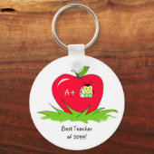 先生感謝アップル最高の先生 キーホルダー (正面)