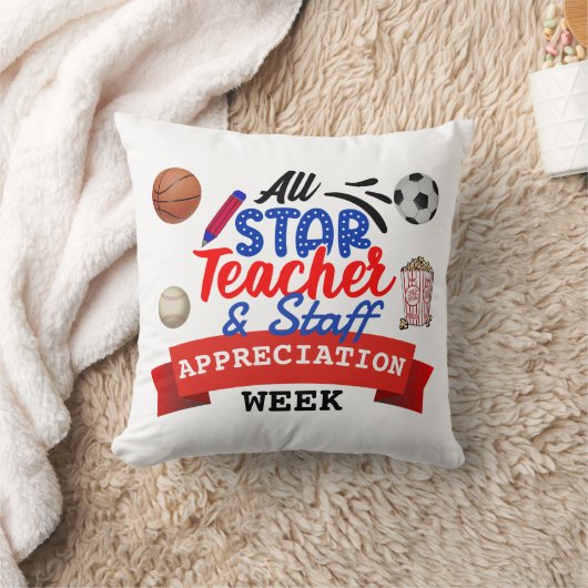 先生感謝ウィークすべてのスタースクール名 クッション (ブランケット)