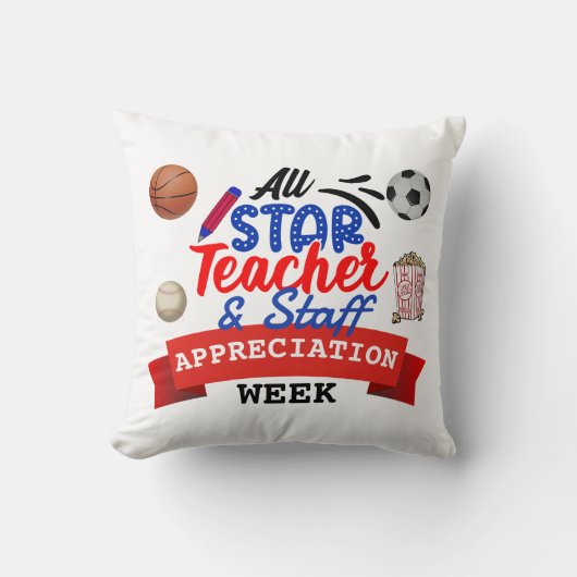 先生感謝ウィークすべてのスタースクール名 クッション (正面)