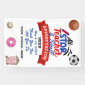 先生感謝ウィークすべてのスタースクール名 横断幕 (横)