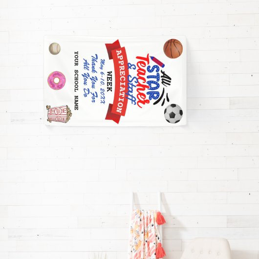 先生感謝ウィークすべてのスタースクール名 横断幕 (インサイチュ)