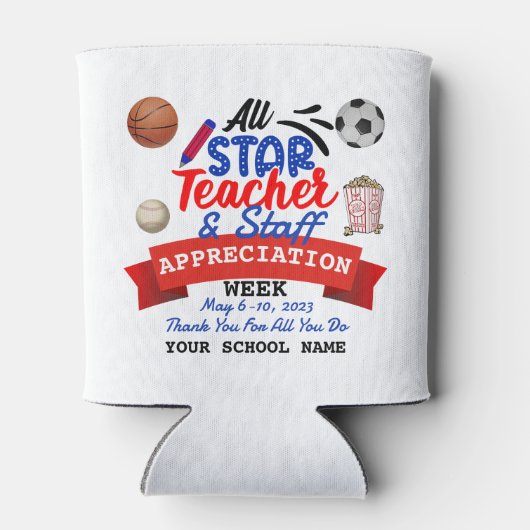 先生感謝ウィークすべてのスタースクール名 缶クーラー (裏面)