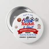 先生感謝ウィークすべてのスタースクール名 缶バッジ (正面&裏面)