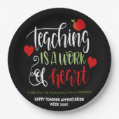 先生感謝ウィークパーティーDecorありがとう ペーパープレート (正面)