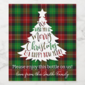 先生感謝ギフトは喜びのクリスマスを願う ワインラベル (シングルラベル)