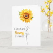 先生感謝ギフトひまわりピック カード (黄色い花)