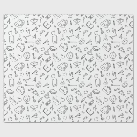 先生感謝ギフトスクールをテーマにした小学校 ラッピングペーパー (フラット)