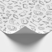 先生感謝ギフトスクールをテーマにした小学校 ラッピングペーパー (角)