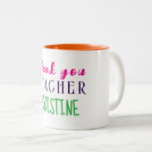 先生感謝ギフトパーソナライズされたありがとう ツートーンマグカップ (正面右)