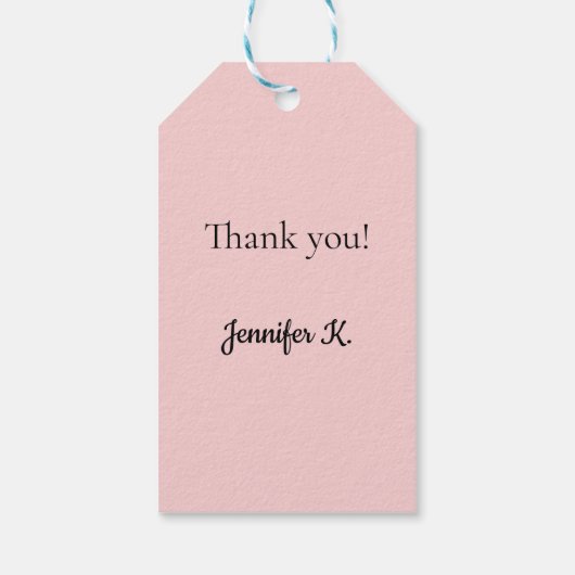 先生感謝ギフトラベルフローラ赤面ピンク ギフトタグ (裏面)