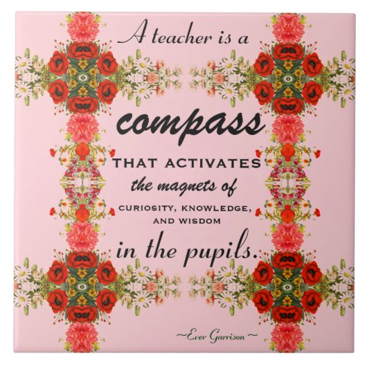 先生感謝ギフト先生引用文 タイル (正面)