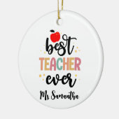先生感謝ギフト最高の先生名 セラミックオーナメント (左)