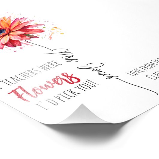 先生感謝ギフト選択あなたをデイジーガーベラ フォトプリント            (角)