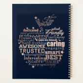 先生感謝ギフト金ゴールドグリッターハートツリー プランナー手帳 (裏面)